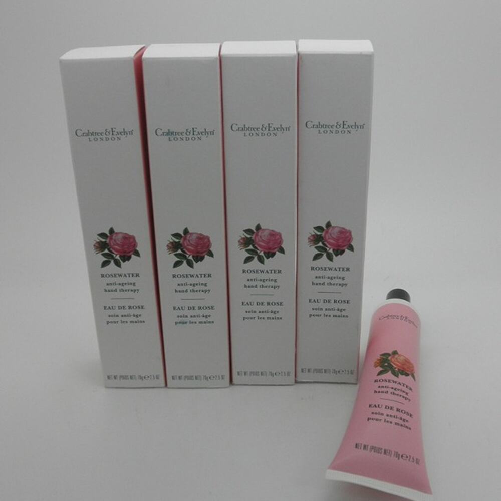 Lot of 4 - CRABTREE & EVELYN ROSEWATER Anti‑Ageing Hand Therapy — 2.5 oz Each